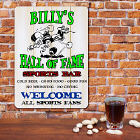 Personalized Hall of Fame Sports Bar Wall Sign